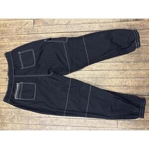 Hot Topic cargo parachute zip baggy black pants L